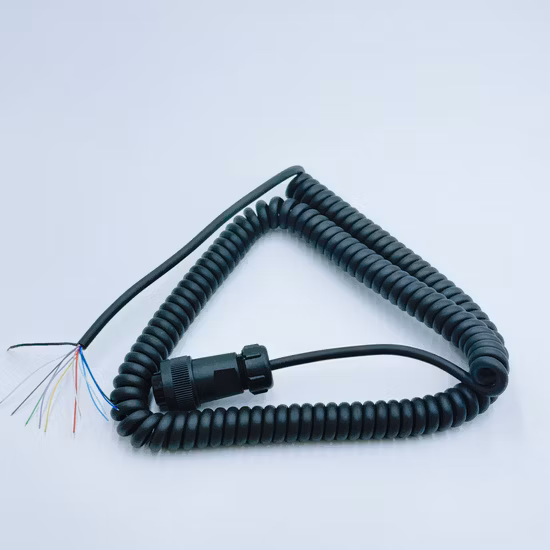 Factory Direct Sales Coil Cables PUR Silicone Spiral Coiled Power Spring Robot Cable